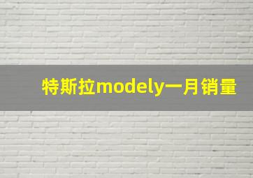 特斯拉modely一月销量