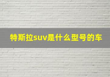 特斯拉suv是什么型号的车