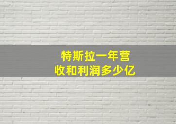 特斯拉一年营收和利润多少亿