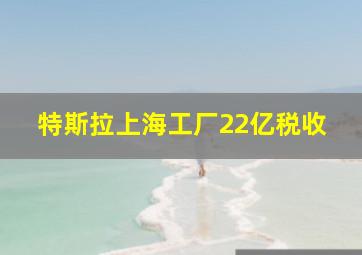 特斯拉上海工厂22亿税收