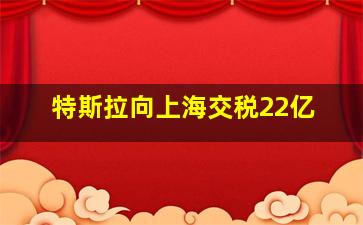 特斯拉向上海交税22亿