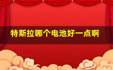 特斯拉哪个电池好一点啊