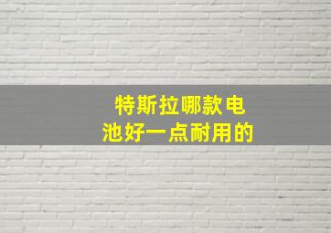 特斯拉哪款电池好一点耐用的