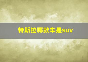 特斯拉哪款车是suv