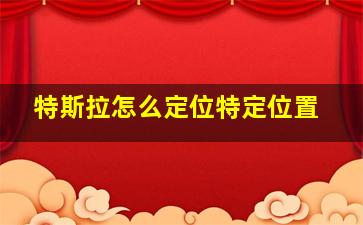 特斯拉怎么定位特定位置