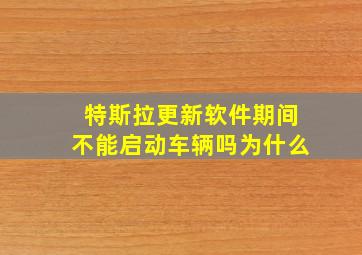 特斯拉更新软件期间不能启动车辆吗为什么