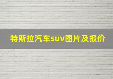 特斯拉汽车suv图片及报价