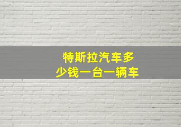 特斯拉汽车多少钱一台一辆车