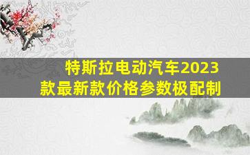 特斯拉电动汽车2023款最新款价格参数极配制