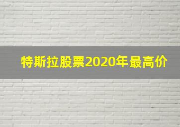 特斯拉股票2020年最高价