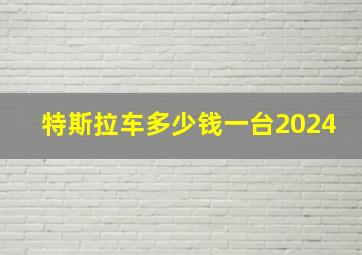 特斯拉车多少钱一台2024