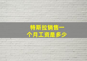 特斯拉销售一个月工资是多少