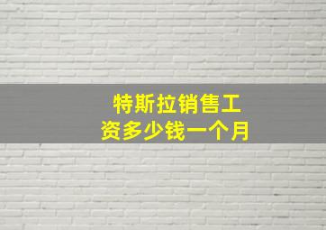 特斯拉销售工资多少钱一个月