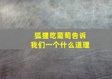 狐狸吃葡萄告诉我们一个什么道理