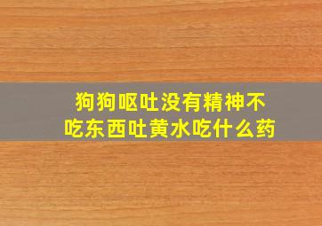 狗狗呕吐没有精神不吃东西吐黄水吃什么药