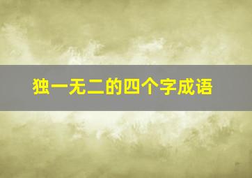 独一无二的四个字成语