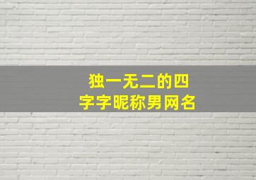 独一无二的四字字昵称男网名