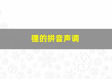 狸的拼音声调