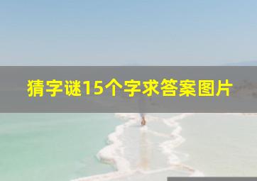 猜字谜15个字求答案图片