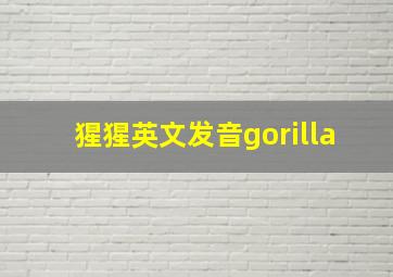 猩猩英文发音gorilla