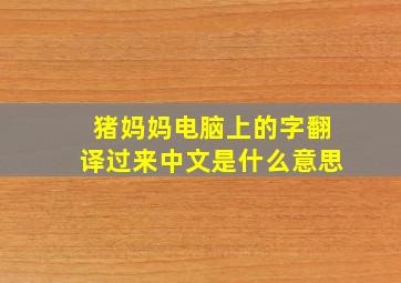 猪妈妈电脑上的字翻译过来中文是什么意思