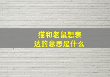 猫和老鼠想表达的意思是什么