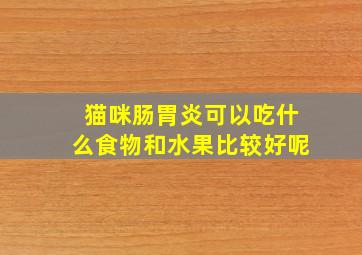 猫咪肠胃炎可以吃什么食物和水果比较好呢