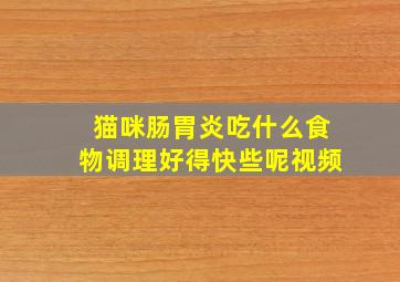 猫咪肠胃炎吃什么食物调理好得快些呢视频