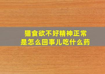 猫食欲不好精神正常是怎么回事儿吃什么药