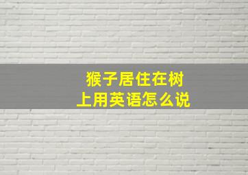 猴子居住在树上用英语怎么说