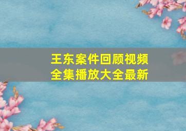 王东案件回顾视频全集播放大全最新