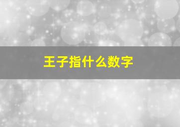 王子指什么数字