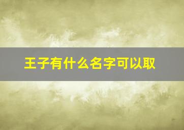 王子有什么名字可以取