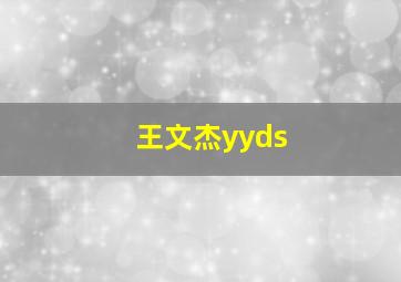 王文杰yyds