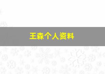 王森个人资料