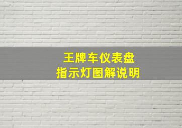 王牌车仪表盘指示灯图解说明