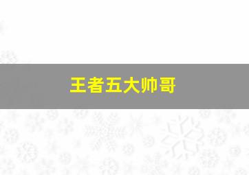 王者五大帅哥