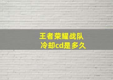 王者荣耀战队冷却cd是多久