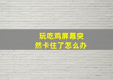 玩吃鸡屏幕突然卡住了怎么办