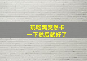 玩吃鸡突然卡一下然后就好了