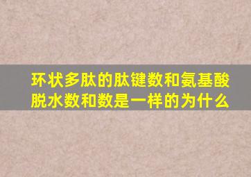 环状多肽的肽键数和氨基酸脱水数和数是一样的为什么