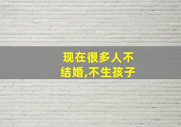 现在很多人不结婚,不生孩子