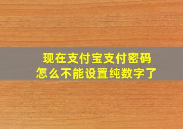 现在支付宝支付密码怎么不能设置纯数字了