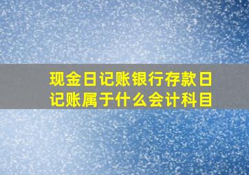 现金日记账银行存款日记账属于什么会计科目