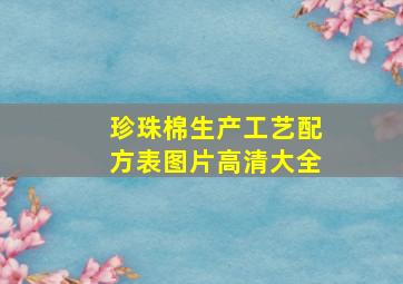 珍珠棉生产工艺配方表图片高清大全