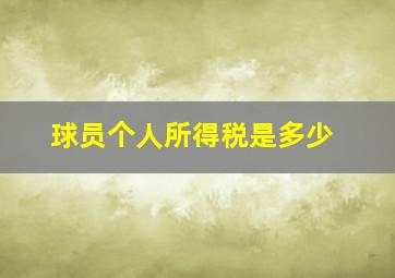 球员个人所得税是多少