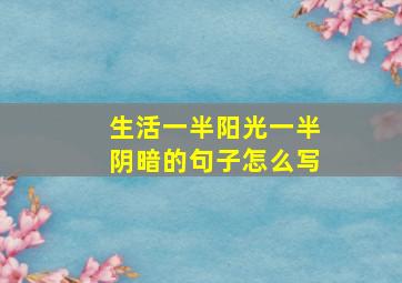 生活一半阳光一半阴暗的句子怎么写