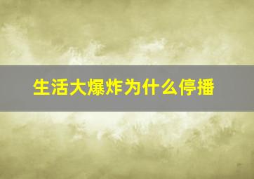 生活大爆炸为什么停播