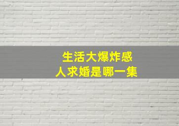 生活大爆炸感人求婚是哪一集