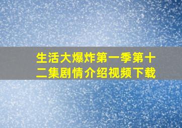 生活大爆炸第一季第十二集剧情介绍视频下载